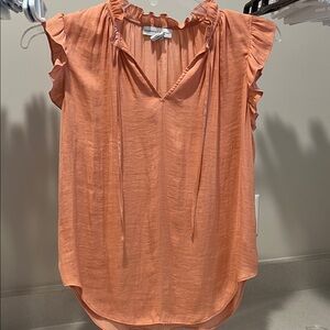 Cupcakes and Cashmere Ruffled Peach Blouse